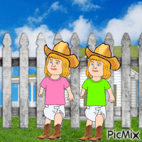 Twin Western babies (updated) GIF animado