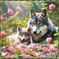 Concours :  Les loups au printemps - Nemokamas animacinis gif