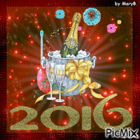 Happy New Year 2016 by MaryB. - GIF animate gratis
