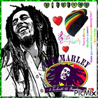 Bob Marley... 💖💚💛 - Free animated GIF