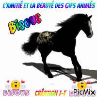 cheval bisous анимирани ГИФ