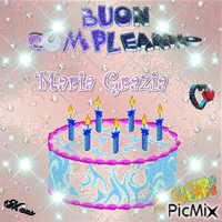 Buon compleanno Maria Grazia - GIF animé gratuit