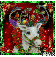 Decorated reindeer animirani GIF