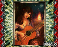 elle joue de la guitare pour vous animovaný GIF