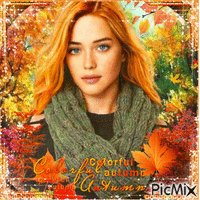 Beautiful autumn woman - GIF animé gratuit
