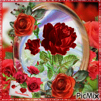 Roses rouges. анимированный гифка