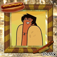 justin total drama hotdog - Gratis animeret GIF