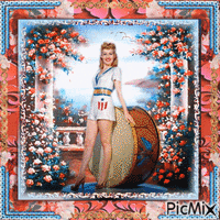 Betty Grable, Actrice, Chanteuse, Danseuse américaine animovaný GIF