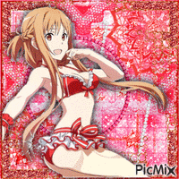 Anime Girl in Red - GIF เคลื่อนไหวฟรี