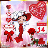 Be my Valentine - Betty Boop - GIF animé gratuit