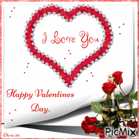 I love you... Happy Valentines Day - Darmowy animowany GIF