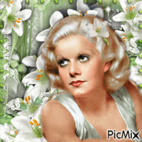 White Lillies and Woman-RM-07-16-23 - GIF animasi gratis