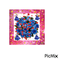 Blue roses bouquet love - 免费动画 GIF