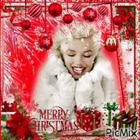 Merry Christmas Marilyn - Безплатен анимиран GIF