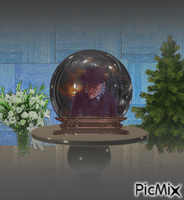 Scrooge in a globe GIF animé