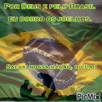 orando pelo Brasil. GIF animasi