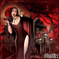 Sexy Vampir - Rot - GIF animé gratuit
