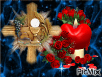 kříž a srdce animovaný GIF