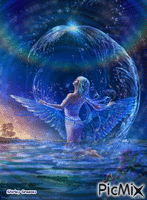 Water angel animovaný GIF