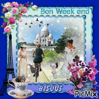 bon week end, bisous animovaný GIF