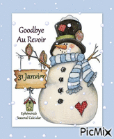 Au Revoir Janvier Goodbye January - Free animated GIF