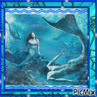 Mermaid love - GIF animado grátis