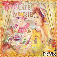 Coffee Time vintage pastel - Gratis geanimeerde GIF