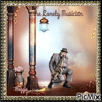 the Lonely Musician - Free animated GIF