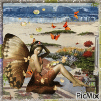 La fée papillon - GIF animado gratis