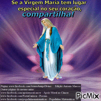Se a Virgem Maria tem um lugar especial no seu coração, compartilha! animált GIF