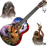 La Guitare Amérindienne - GIF animé gratuit