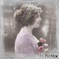 Portrait femme vintage par BBM animēts GIF