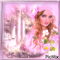 Mujer en primavera - Безплатен анимиран GIF