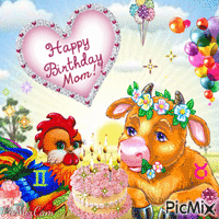 Happy Birthday Mom!! animasyonlu GIF