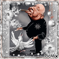 Alfred Hitchcock animovaný GIF