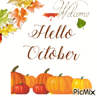 Welcome October анимиран GIF