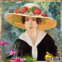 Portrait printanier pastel !!!! - GIF animado gratis