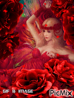 rose rouge et leurs princesse - Nemokamas animacinis gif