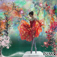 Ballerina Art Effects Painting - GIF animado grátis