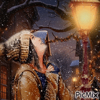 Schnee Mädchen - Darmowy animowany GIF