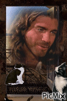 Jesús con los gatos Gif Animado