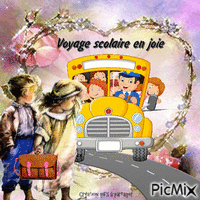 Voyage scolaire en joie анимирани ГИФ