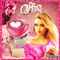 Pink coffee is back GIF animé