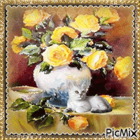 Bouquet de roses jaune анимирани ГИФ