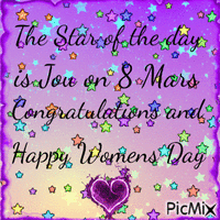 The Star of the day is You on 8 Mars. Congratulations and Happy Womens Day - Free animated GIF