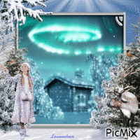 Aurora boreale a Natale - Laurachan animowany gif