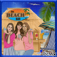 Les amies à la plage. - Free animated GIF