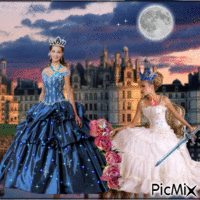 La Princesse Alizé et sa mère Blanche, la Reine des Fées - GIF animado gratis
