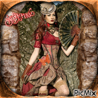 Steampunk Mulher - Δωρεάν κινούμενο GIF