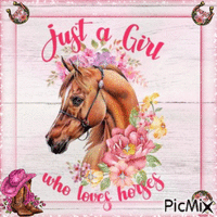 Just a girl who loves horses - GIF animé gratuit